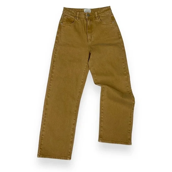 Abrand Revolve Womens Brown Venice High Rise Straight Jeans Size 26 NWT $128 - Picture 1 of 13